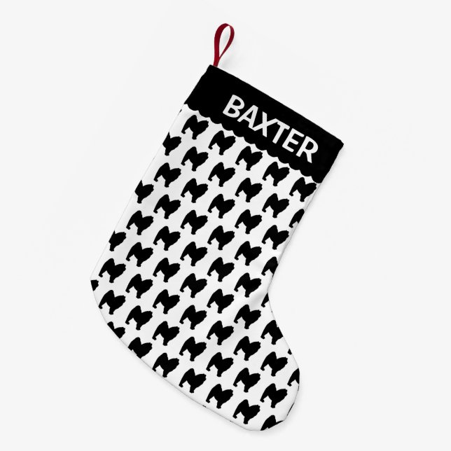Chow Chow Dog Silhouette Small Christmas Stocking (Front (Hanging))
