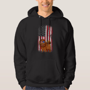 Chow Chow Dog Usa Flag Boys Girls Men Women Fourth Hoodie