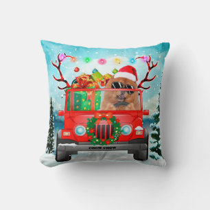 Chow Chow dog with Christmas gifts Cushion