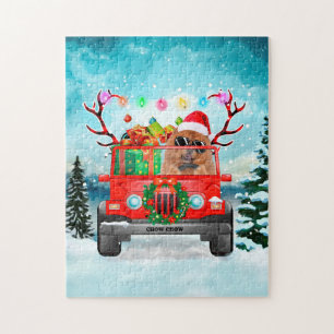 Chow Chow dog with Christmas gifts Jigsaw Puzzle