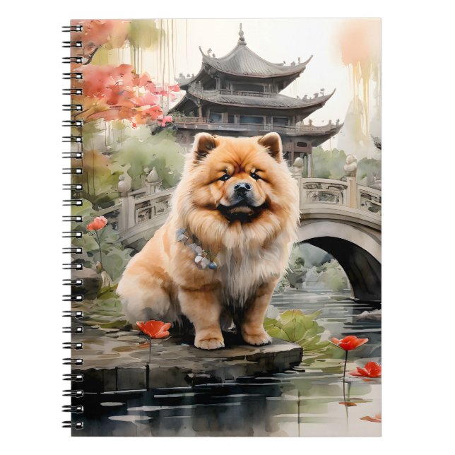 Chow Chow Exploring a Chinese Garden Notebook (Front)