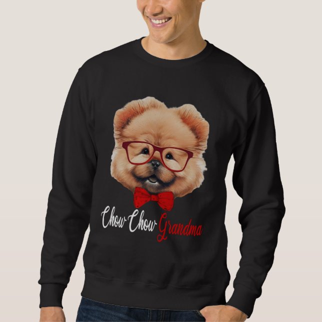 Chow Chow Grandma Headband Glasses Sweatshirt (Front)