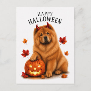 Chow Chow Halloween Postcard