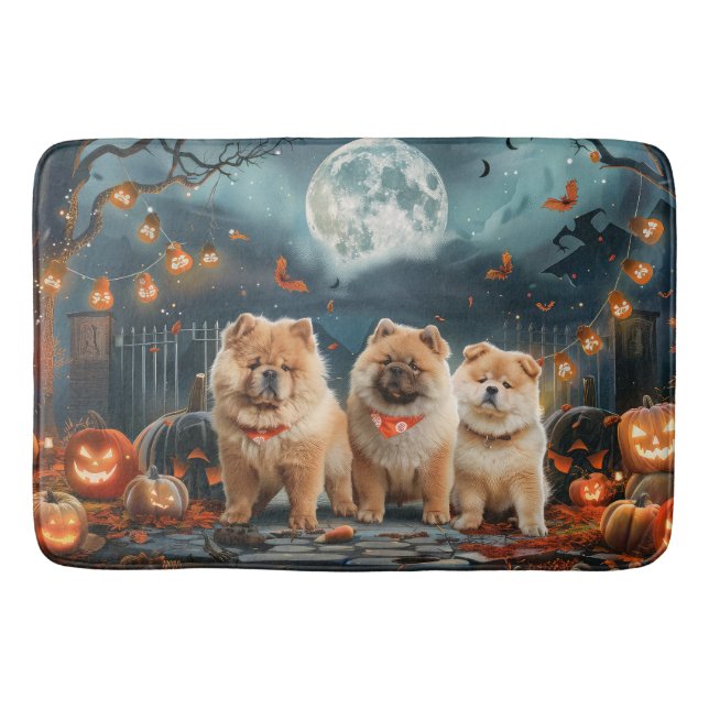 Chow Chow Halloween Spooky Bath Mat (Front)