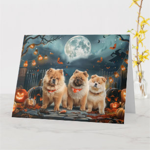 Chow Chow Halloween Spooky Card