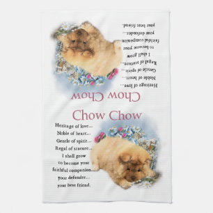 Chow Chow Heritage of Love Puppy Tea Towel