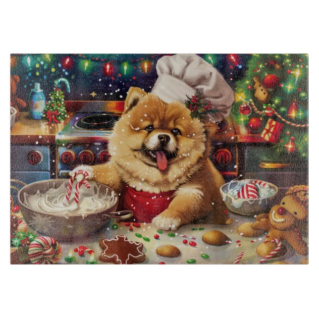 Chow Chow Holiday Baking: Festive Christmas Cutting Board (Front)