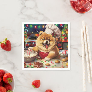 Chow Chow Holiday Baking: Festive Christmas Napkin