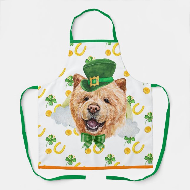 Chow Chow Holiday Home Decor St Patrick's Day Dog Apron (Front)