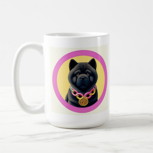 Chow Chow Illustrated Dog Mug 🐶☕✨ (Left)