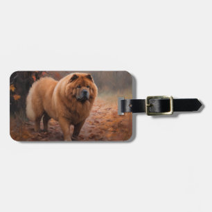 Chow Chow in Autumn Leaves Fall Inspire Luggage Tag