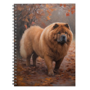Chow Chow in Autumn Leaves Fall Inspire  Notebook