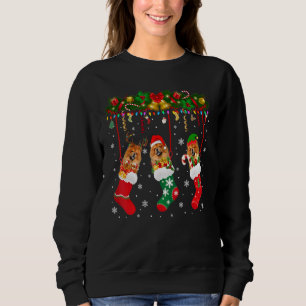 Chow Chow In Sock Xmas Reindeer Santa Elf Dog Sweatshirt