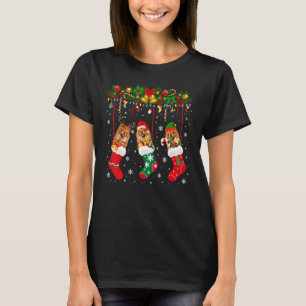 Chow Chow In Sock Xmas Reindeer Santa Elf Dog T-Shirt