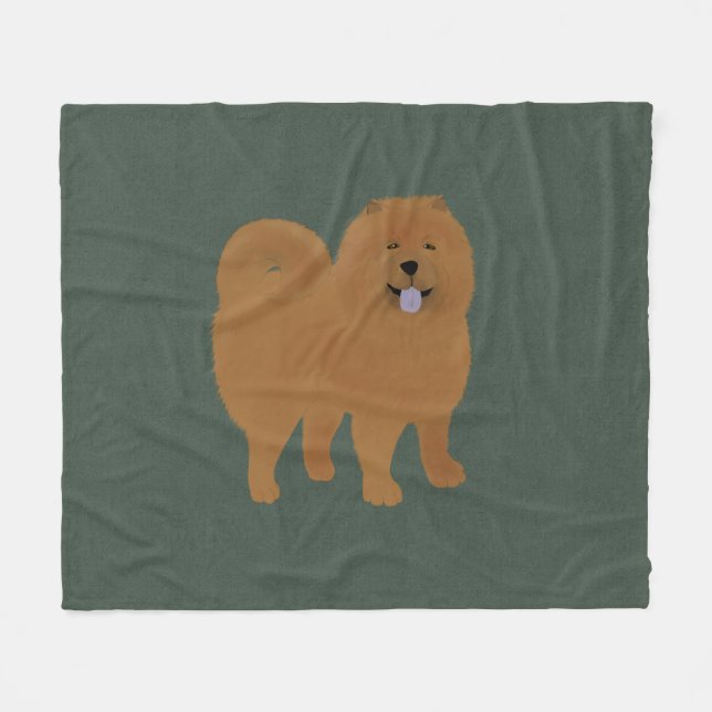 Chow Chow Medium Fleece Blanket (Front (Horizontal))