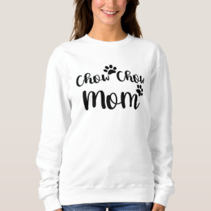 Chow Chow Mum Pawprint Black and White Design Sweatshirt