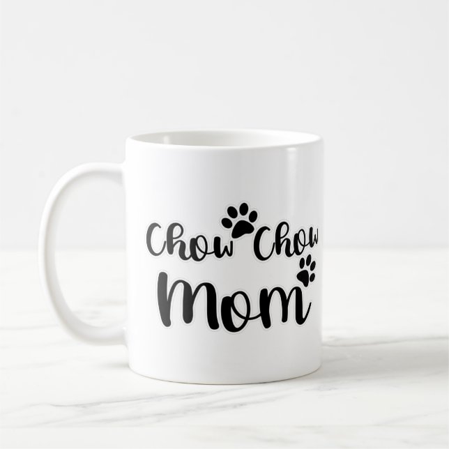 Chow Chow Mum Pawprints Graphic Design  Coffee Mug (Left)