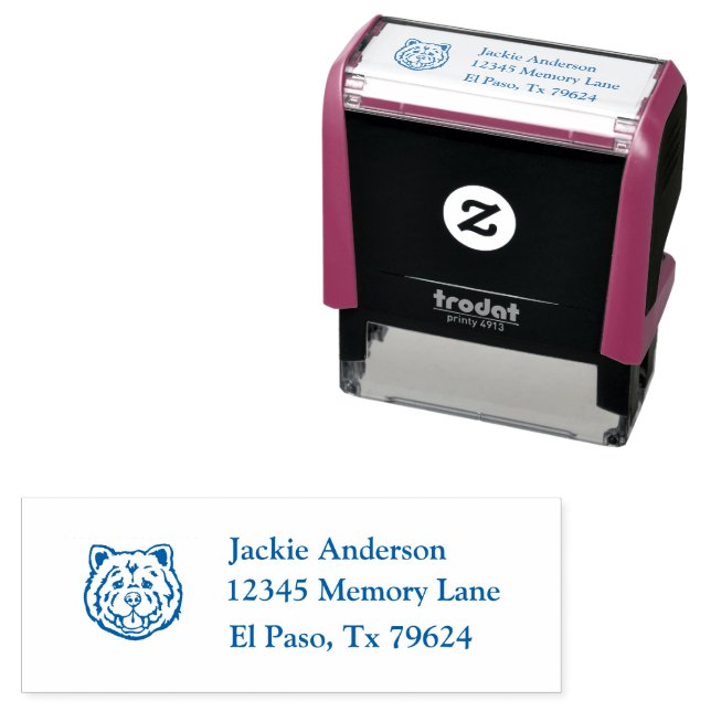CHOW CHOW  | Name and Return Address Self-inking Stamp (In Situ)