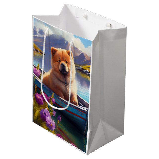 Chow Chow on a Paddle: A Scenic Adventure Medium Gift Bag (Front Angled)