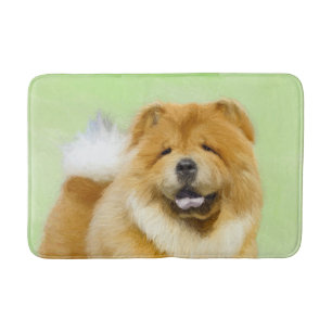 Chow Chow Painting - Cute Original Dog Art Bath Mat