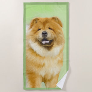 Chow Chow Painting - Cute Original Dog Art Beach Towel