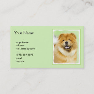 Chow Chow Painting - Cute Original Dog Art Business Card