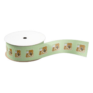Chow Chow Painting - Cute Original Dog Art Grosgrain Ribbon