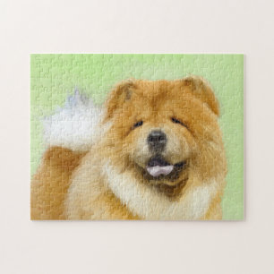 Chow Chow Painting - Cute Original Dog Art Jigsaw Puzzle