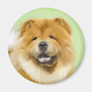 Chow Chow Painting - Cute Original Dog Art Magnet