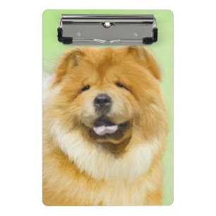 Chow Chow Painting - Cute Original Dog Art Mini Clipboard