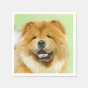 Chow Chow Painting - Cute Original Dog Art Napkin