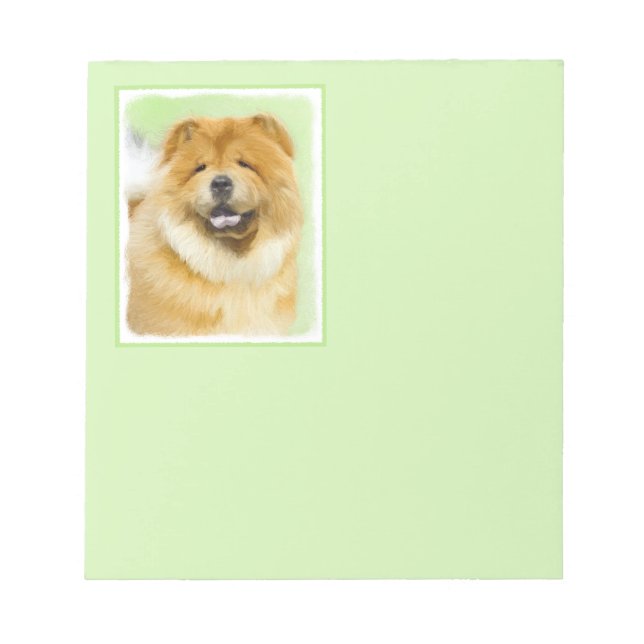Chow Chow Painting - Cute Original Dog Art Notepad (Front)