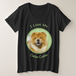 Chow Chow Painting - Cute Original Dog Art Plus Size T-Shirt