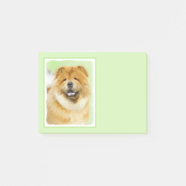 Chow Chow Painting - Cute Original Dog Art Post-it Notes (Front)