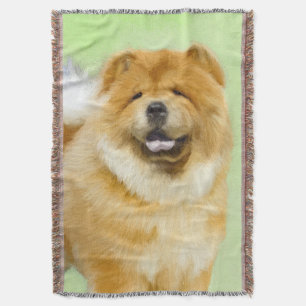Chow Chow Painting - Cute Original Dog Art Throw Blanket