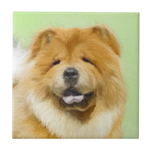 Chow Chow Painting - Cute Original Dog Art Tile (Front)