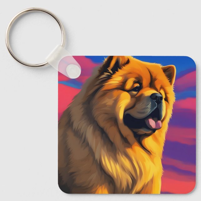 Chow Chow Painting Key Ring (Front)
