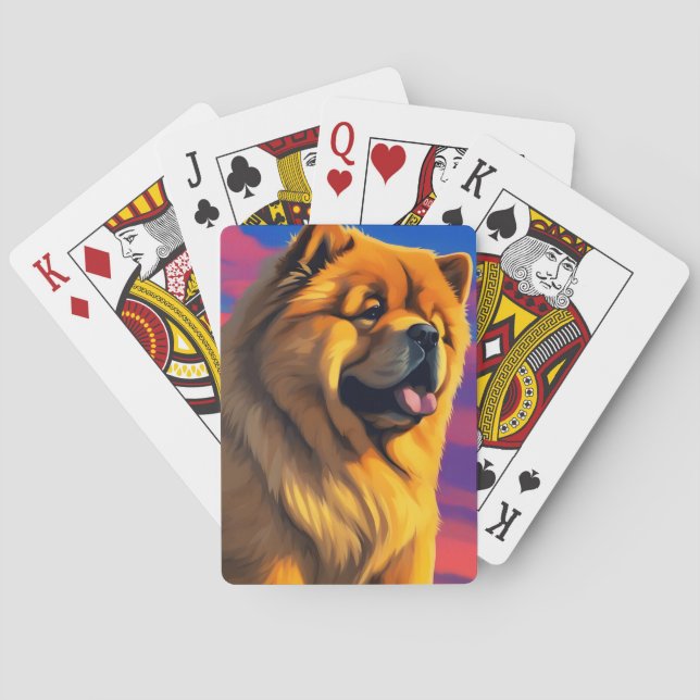 Chow Chow Painting Playing Cards (Back)