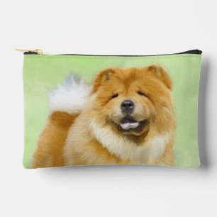 Chow Chow Painting Red Rough Cute Original Dog Art Accessory Pouch