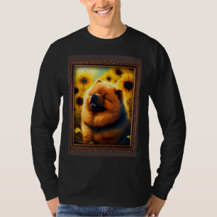 Chow Chow Painting Sunflower Flower Mom Women Flor T-Shirt