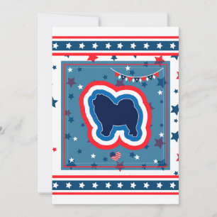 Chow Chow Patriotic Red White And Blue 4th Of July Holiday Card