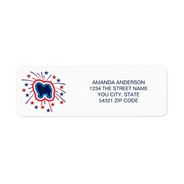 Chow Chow Patriotic Red White Blue Return Address (Front)