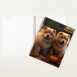 Chow Chow Puppy Autumn Delight Pumpkin Planner