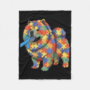 Chow Chow Puzzle Autism Awareness Autistic Womens Fleece Blanket
