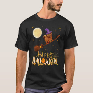 Chow Chow Ride Witch Shotgun Chow Chow Dog Hallo T-Shirt