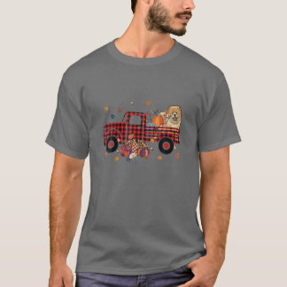 Chow Chow Riding Truck Pumpkin Autumn Leaves Fall T-Shirt