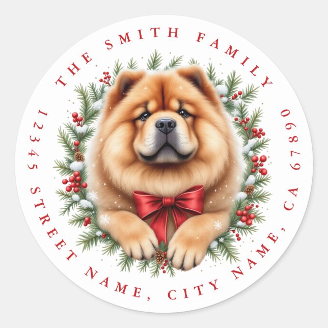 Chow Chow Round Stickers (Front)
