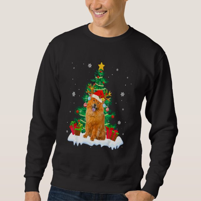 Chow Chow Santa Christmas Tree Light Pajama Dog Xm Sweatshirt