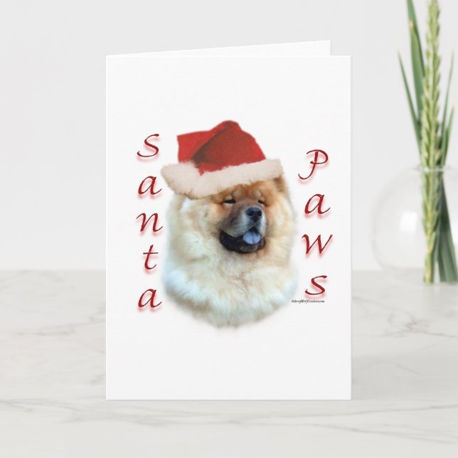 Chow Chow Santa Paws Holiday Card (Front)