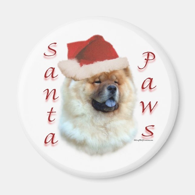 Chow Chow Santa Paws Magnet (Front)